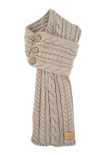 Ladies Cable Button Wrap Scarf
