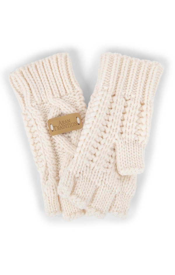 Ladies Cable Fingerless Gloves