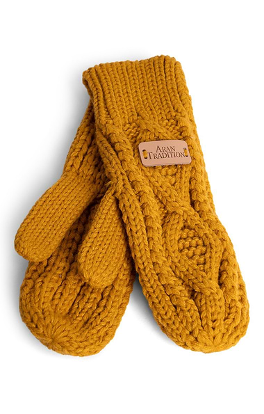 Ladies Cable Knit Mitts
