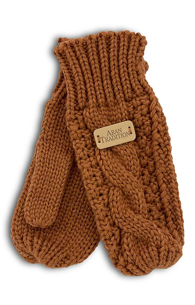 Ladies Cable Knit Mitts