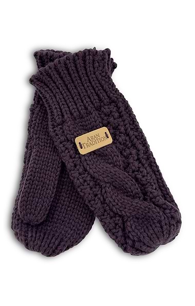 Ladies Cable Knit Mitts