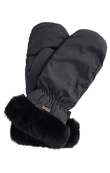 Ladies Barbour Primrose Faux Fur Trim Mittens