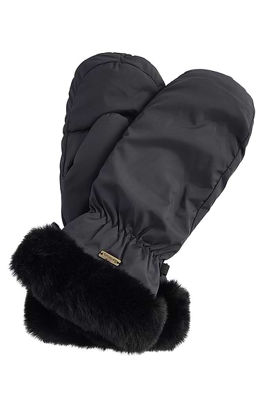 Ladies Barbour Primrose Faux Fur Trim Mittens