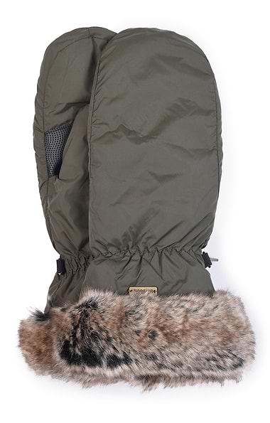 Ladies Barbour Primrose Faux Fur Trim Mittens