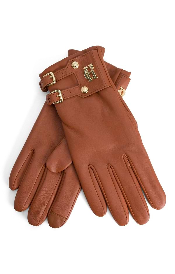 Ladies Holland Cooper Monogram Leather Gloves