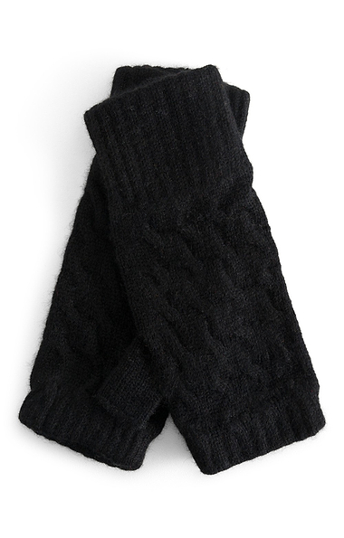Ladies Cashmere Wrist Warmer Cable Gloves