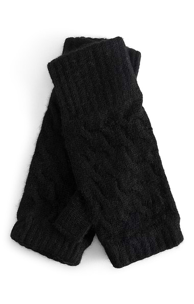 Ladies Cashmere Wrist Warmer Cable Gloves