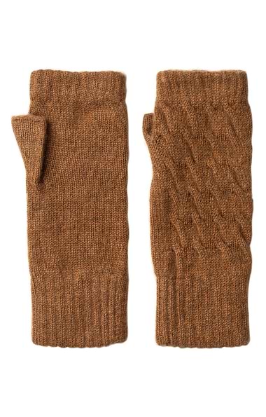 Ladies Cashmere Wrist Warmer Cable Gloves