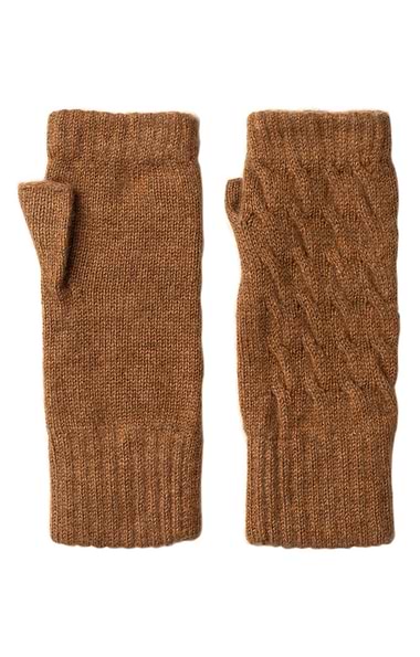 Ladies Cashmere Wrist Warmer Cable Gloves