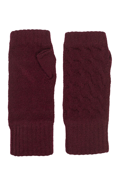 Ladies Cashmere Wrist Warmer Cable Gloves
