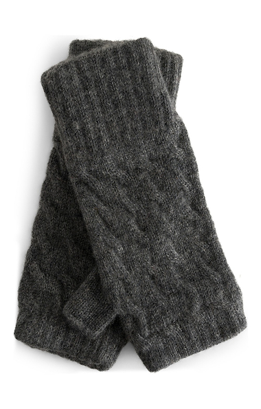 Ladies Cashmere Wrist Warmer Cable Gloves