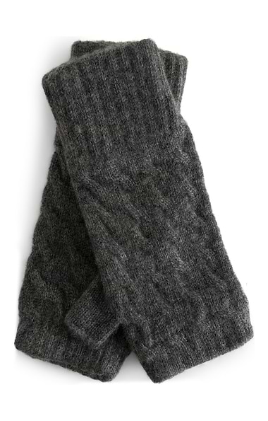 Ladies Cashmere Wrist Warmer Cable Gloves