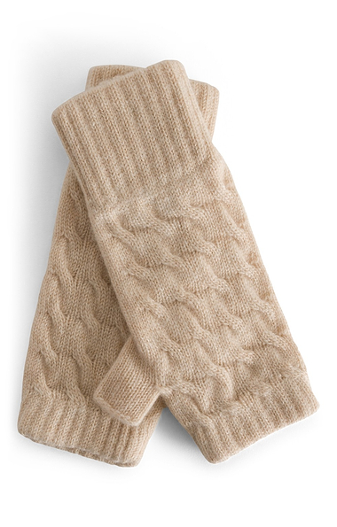 Ladies Cashmere Wrist Warmer Cable Gloves