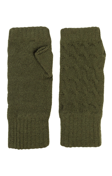 Ladies Cashmere Wrist Warmer Cable Gloves