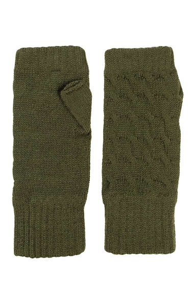Ladies Cashmere Wrist Warmer Cable Gloves