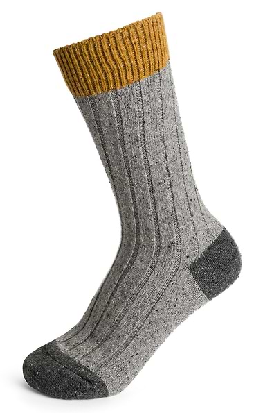 Men's Contrast Flecked Merino Wool & Silk Blend Sock