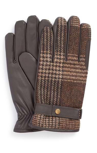 Men's Barbour Deveron Tweed & Leather Gloves
