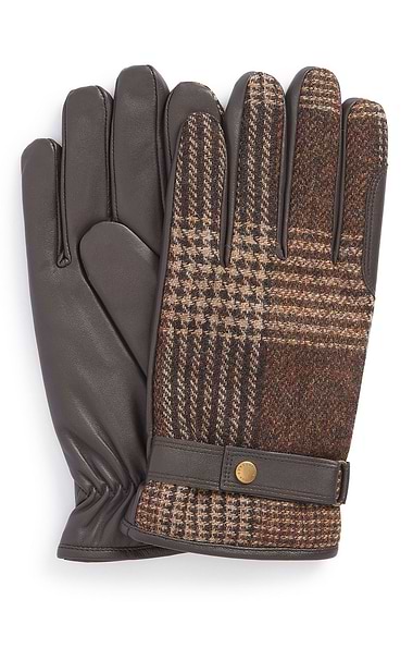 Men's Barbour Deveron Tweed & Leather Gloves