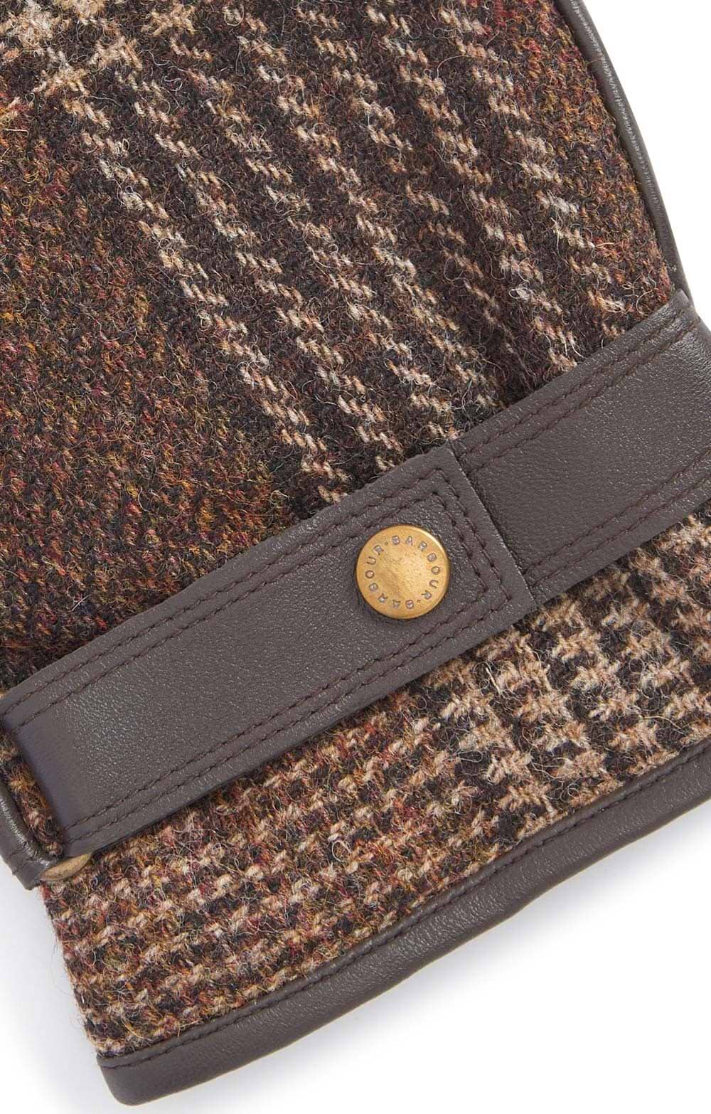 値下げ！【美品】Barbour Deveron ツイードグローブ　ブラウン Mens Barbour Deveron Tweed & Leather Gloves, Brown - House of Bruar