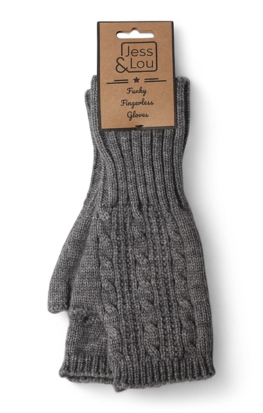 Ladies Cable Knit Fingerless Gloves
