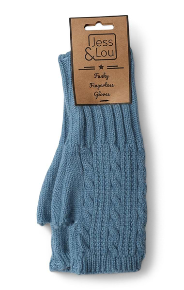 Ladies Cable Knit Fingerless Gloves