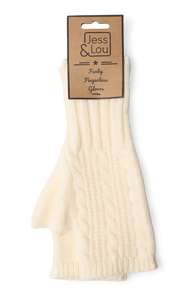 Ladies Cable Knit Fingerless Gloves