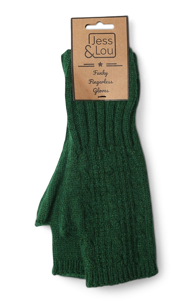Ladies Cable Knit Fingerless Gloves