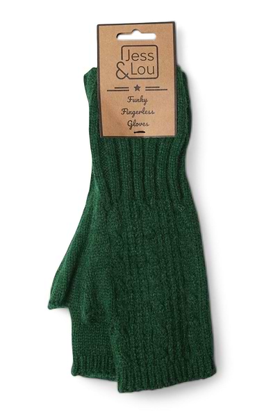 Ladies Cable Knit Fingerless Gloves