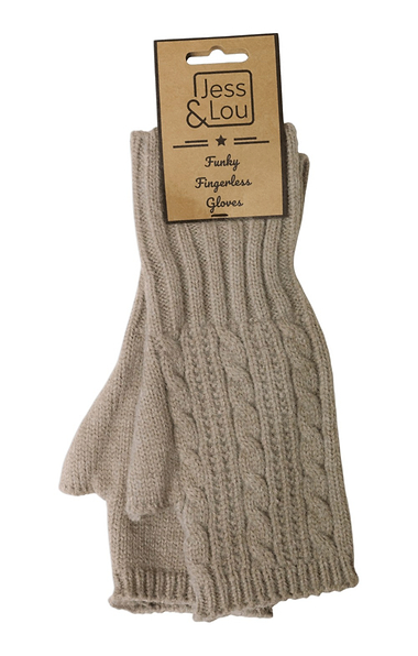 Ladies Cable Knit Fingerless Gloves