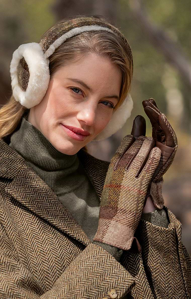 Ladies Harris Tweed® and Leather Gloves