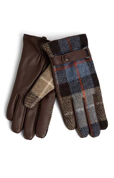 Men's Leather Gloves with Harris Tweed®