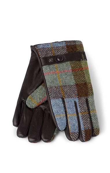 Men's Leather Gloves with Harris Tweed®