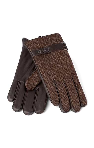 Men's Leather Gloves with Harris Tweed®
