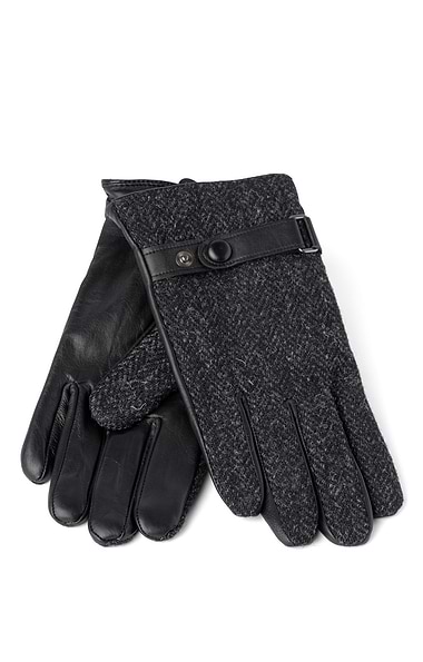 Men's Leather Gloves with Harris Tweed®