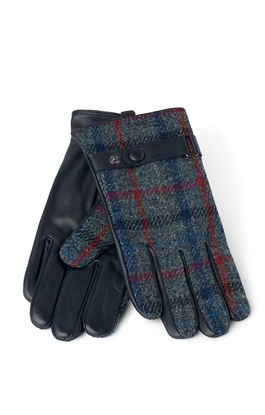Men's Leather Gloves with Harris Tweed®