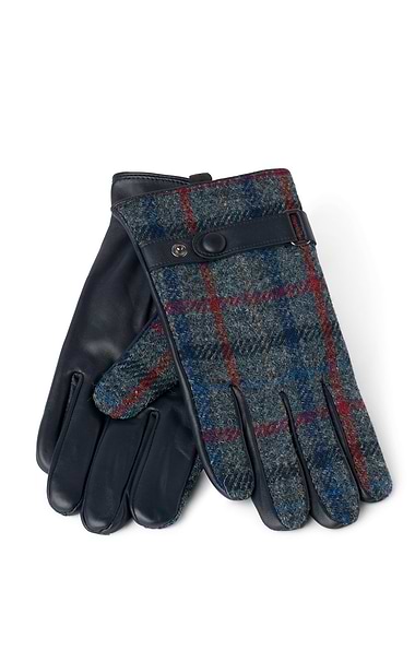 Men's Leather Gloves with Harris Tweed®