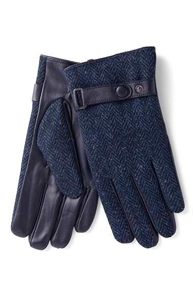 Men's Leather Gloves with Harris Tweed®
