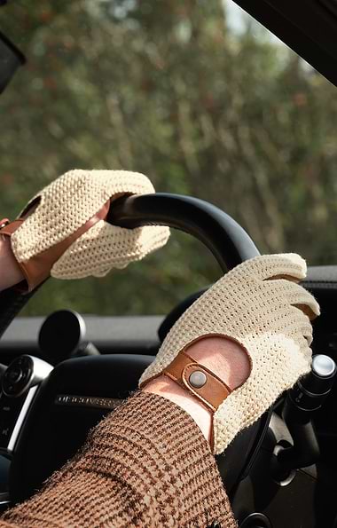 Men's Leather Stringback Driving Gloves
