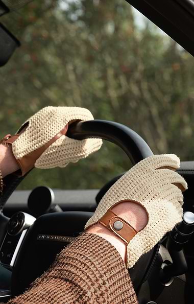 Ladies Leather Stringback Driving Gloves