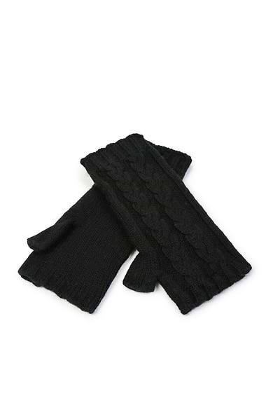 Ladies 3-Ply Cashmere Cable Wristwarmer