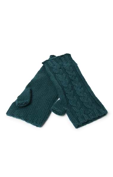 Ladies 3-Ply Cashmere Cable Wristwarmer