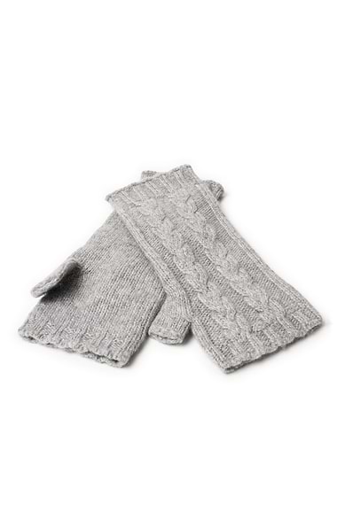 Ladies 3-Ply Cashmere Cable Wristwarmer