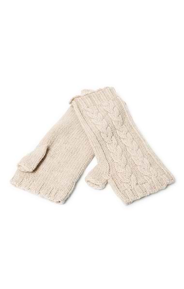Ladies 3-Ply Cashmere Cable Wristwarmer