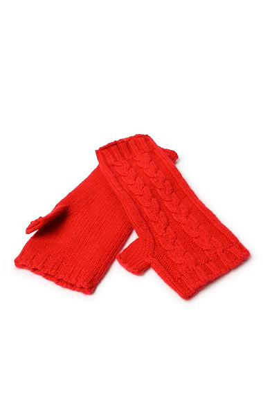 Ladies 3-Ply Cashmere Cable Wristwarmer