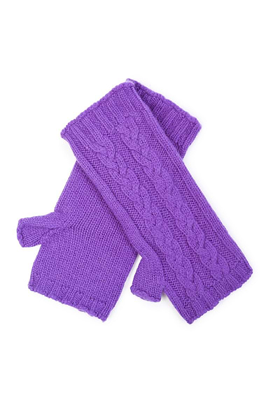 Ladies 3-Ply Cashmere Cable Wristwarmer