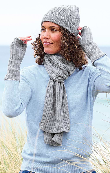 Ladies Cashmere Rib Wristwarmer