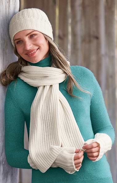 Ladies Cashmere Rib Wristwarmer