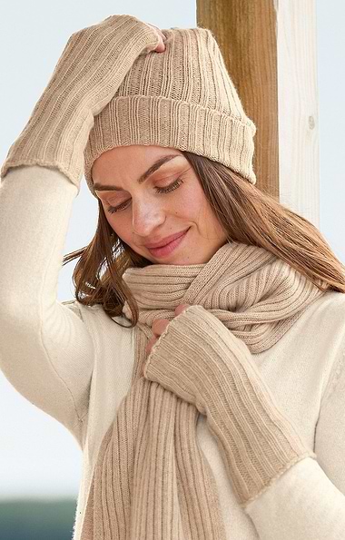 Ladies Cashmere Rib Wristwarmer