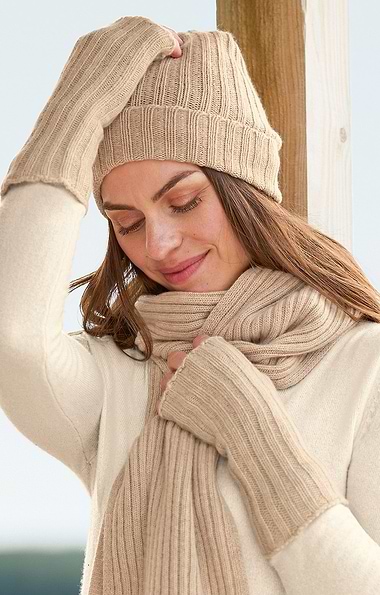 Ladies Cashmere Rib Wristwarmer