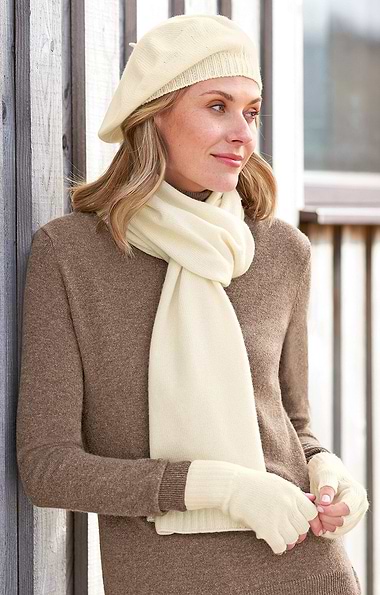 Ladies Cashmere Fingerless Gloves